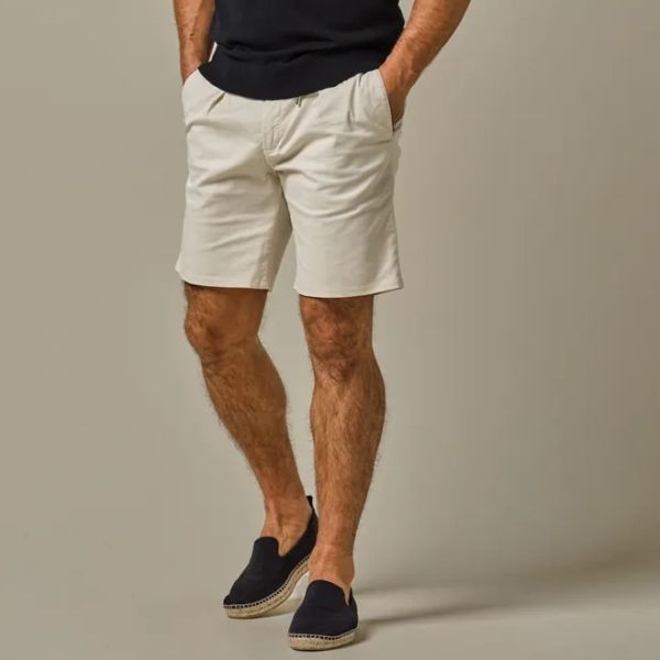 Profuomo Garment Dye Korte Broek Off White