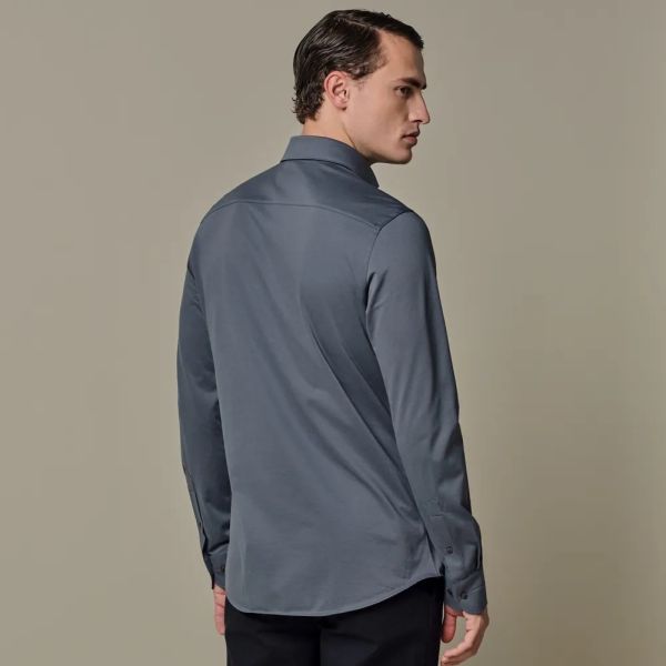 Profuomo Knitted Overhemd Blauw