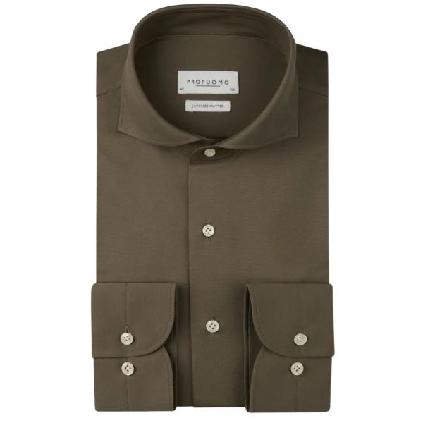 Profuomo Knitted Overhemd Bruin