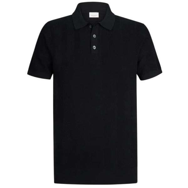 Profuomo Linen Cotton Polo Navy