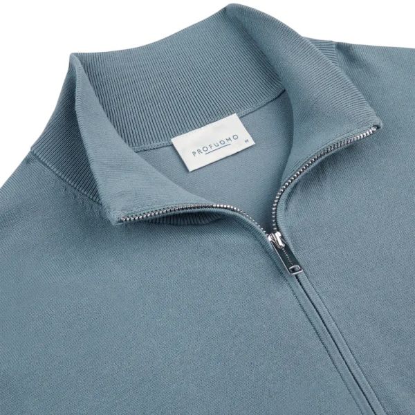 Profuomo Luxury Half Zip Sweater Blauw