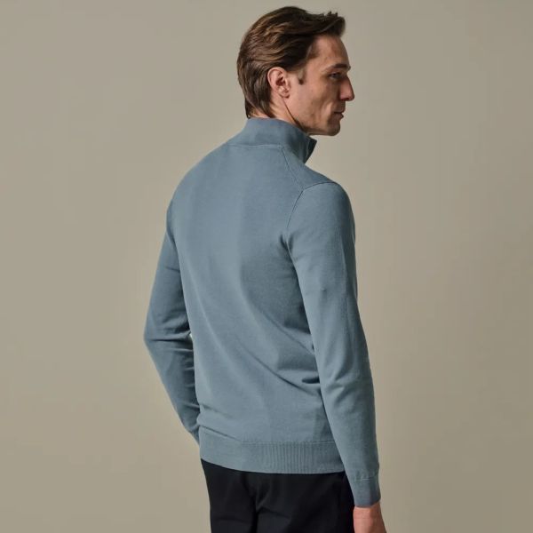 Profuomo Luxury Half Zip Sweater Blauw
