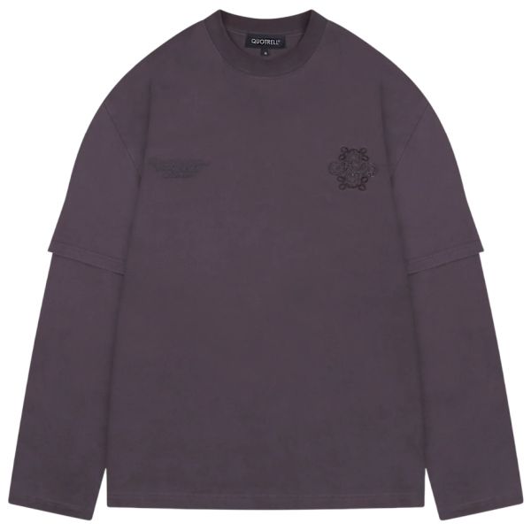 Quotrell Nicky Acid Wash Longsleeve T-shirt Antraciet