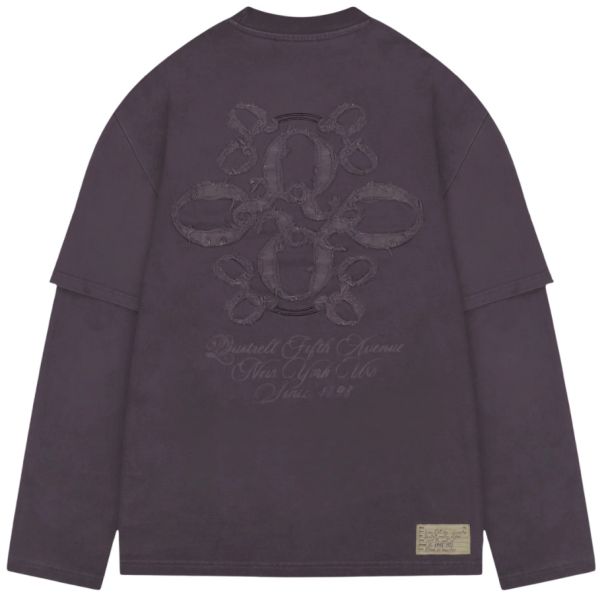 Quotrell Nicky Acid Wash Longsleeve T-shirt Antraciet