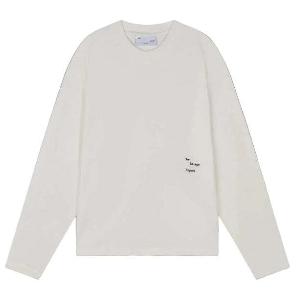 The Savage Report Logo Bar Longsleeve T-shirt Off White