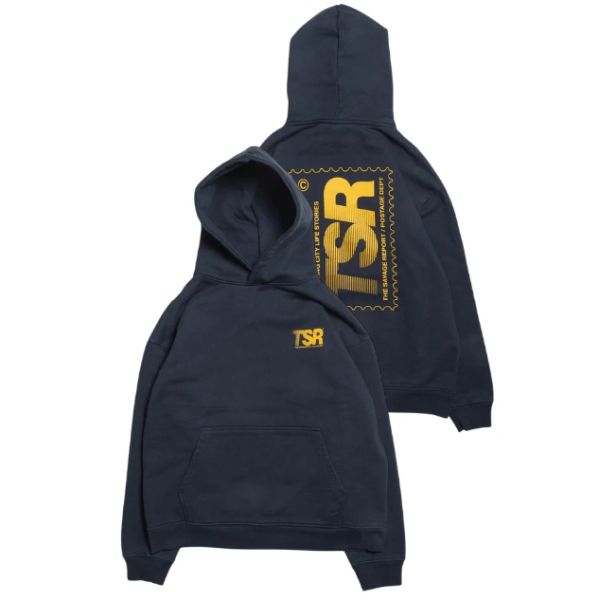 The Savage Report Stamp Hoodie Navy