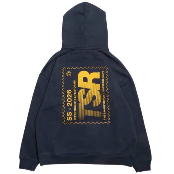 The Savage Report Stamp Hoodie Navy