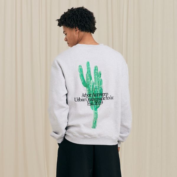 Arbor Antwerp Big Cactus Sweater Grijs