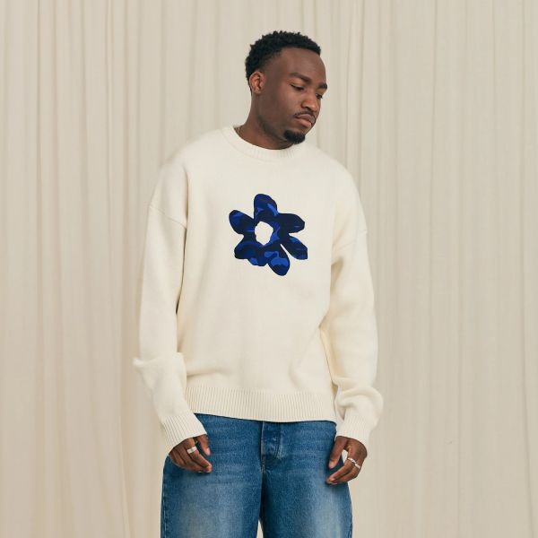 Arbor Antwerp Camo Violet Knit Sweater Beige