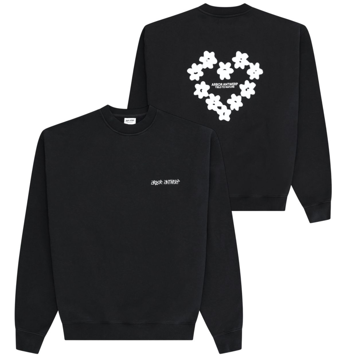 Arbor Antwerp Faded Flower Sweater Zwart
