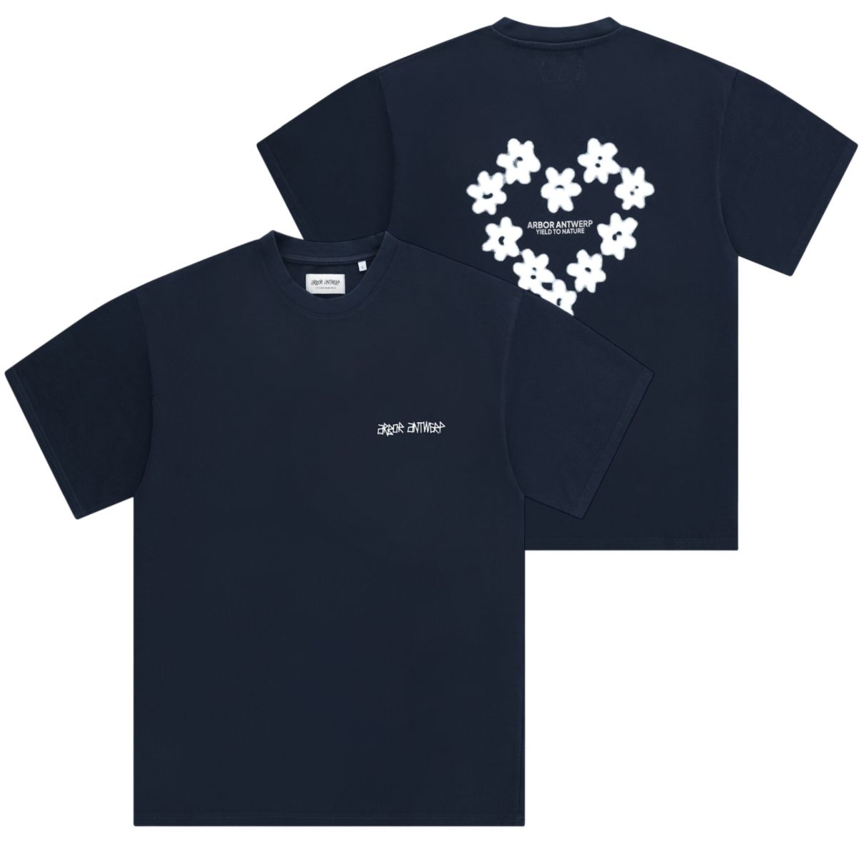 Arbor Antwerp Faded Flower T-shirt Navy