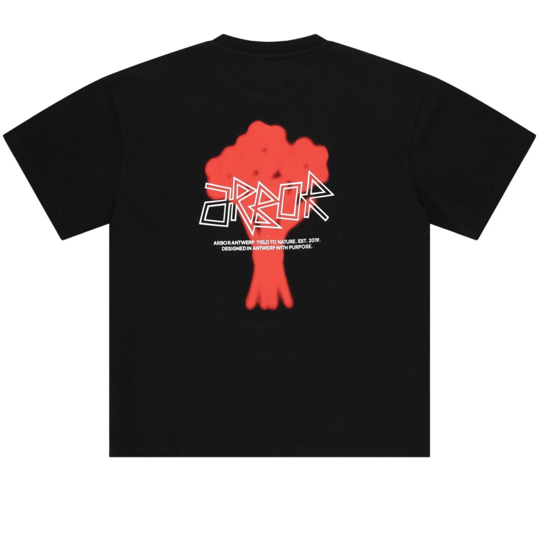 Arbor Antwerp Floral Bouquet T-shirt Zwart