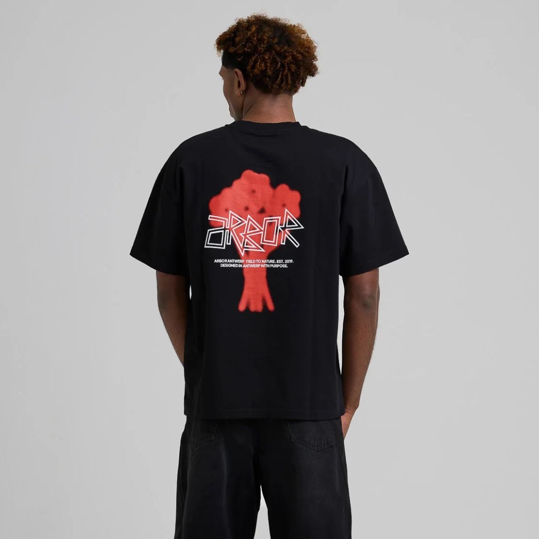 Arbor Antwerp Floral Bouquet T-shirt Zwart