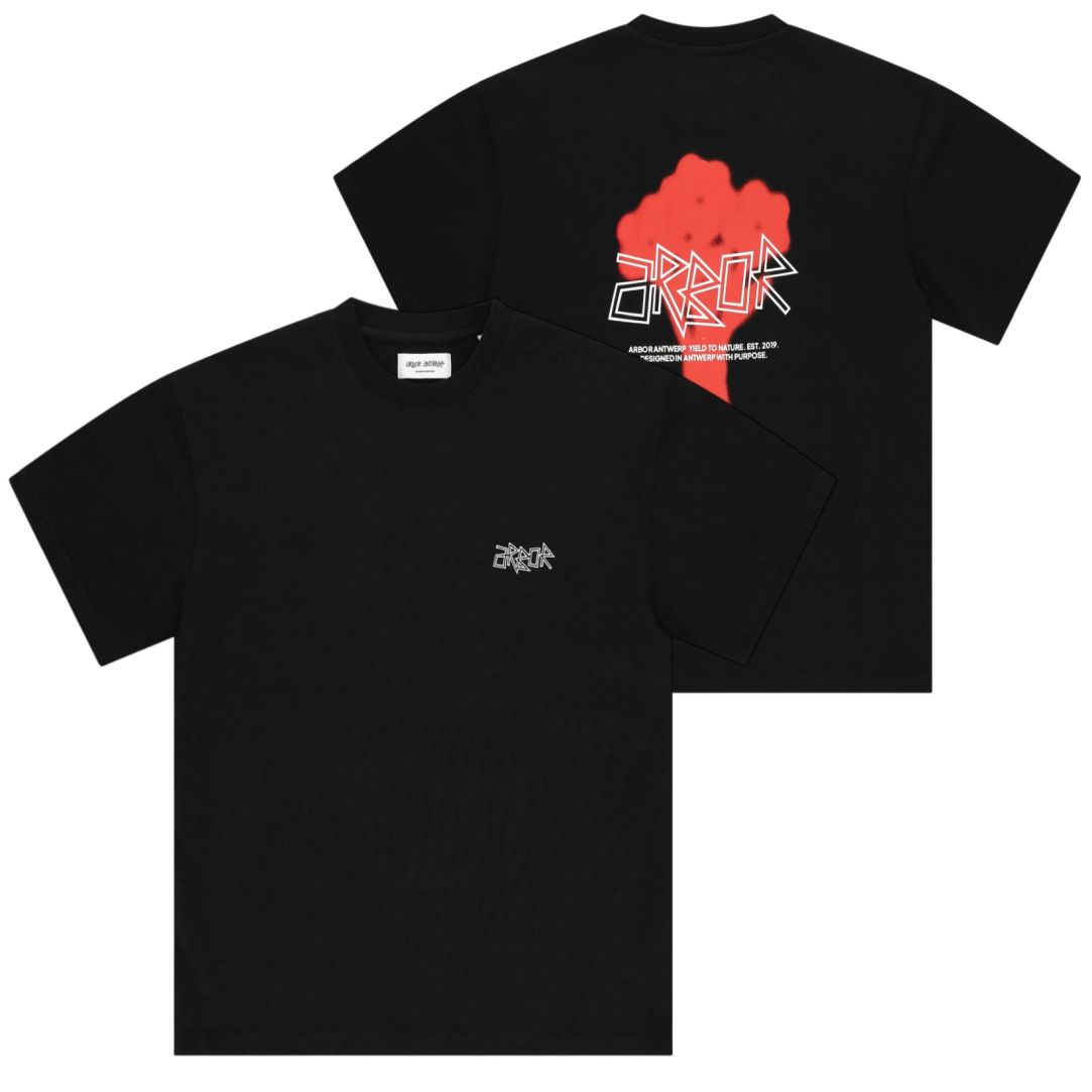 Arbor Antwerp Floral Bouquet T-shirt Zwart