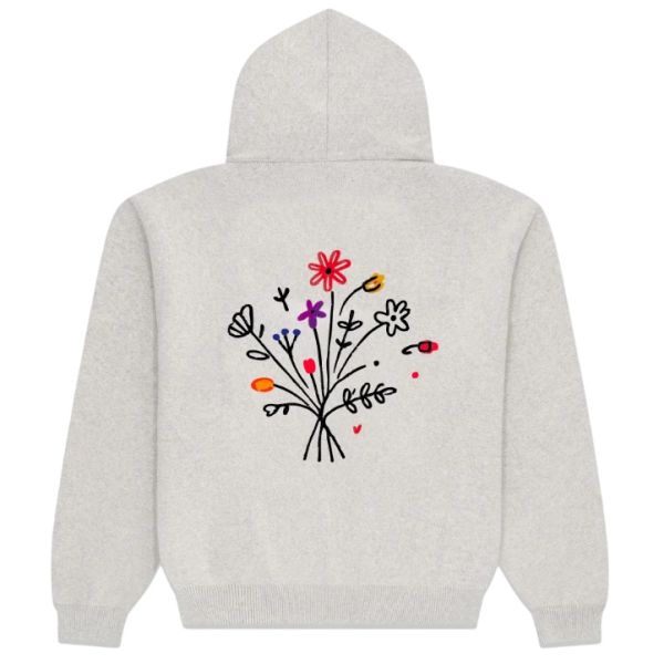 Arbor Antwerp Flower Garden Knitted Hoodie Grijs