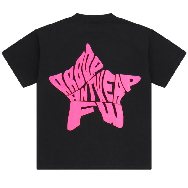 Arbor Antwerp Pink Star T-shirt Zwart