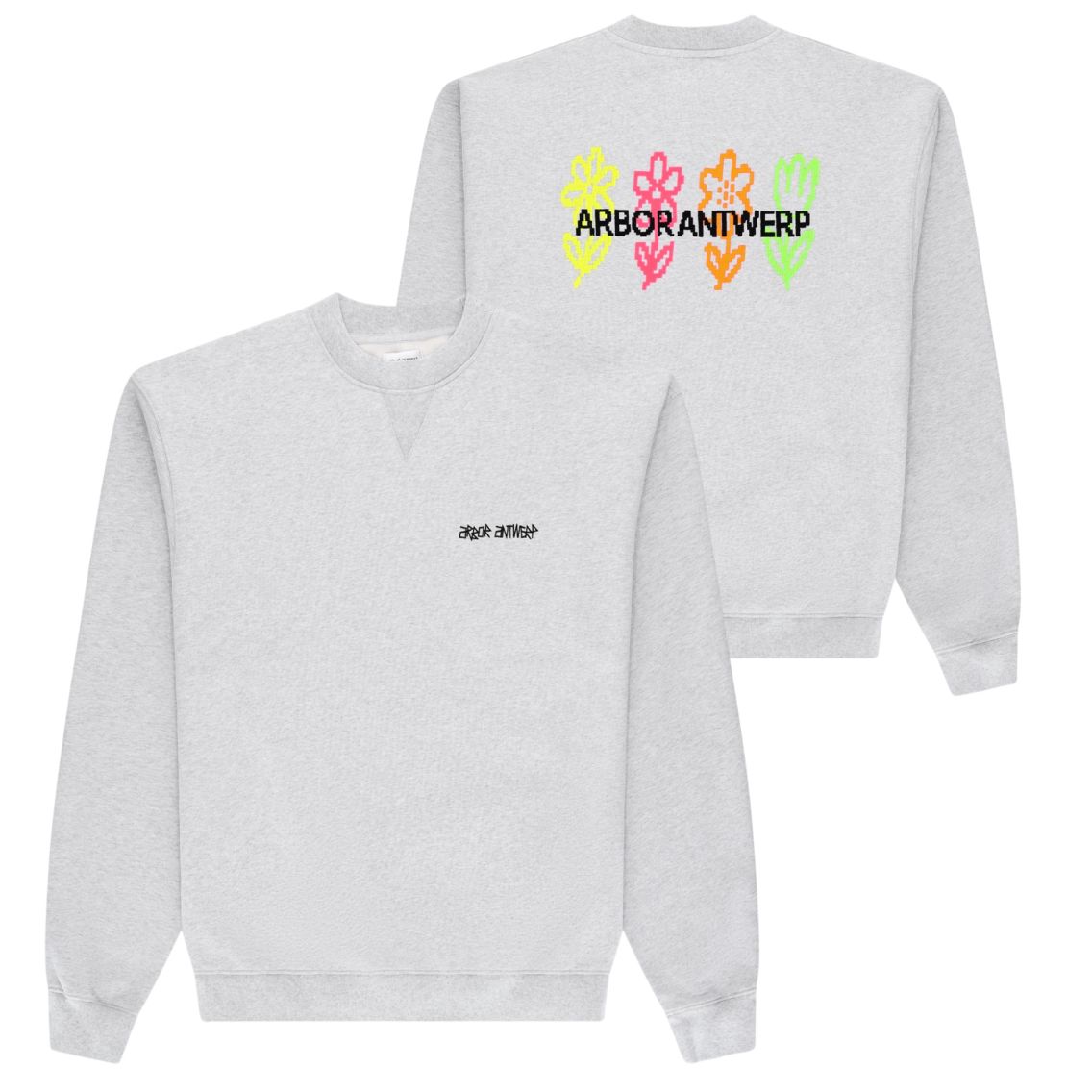 Arbor Antwerp Pixel Flower Sweater Grijs