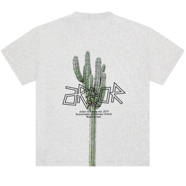 Arbor Antwerp Pixle Cactus T-shirt Grijs