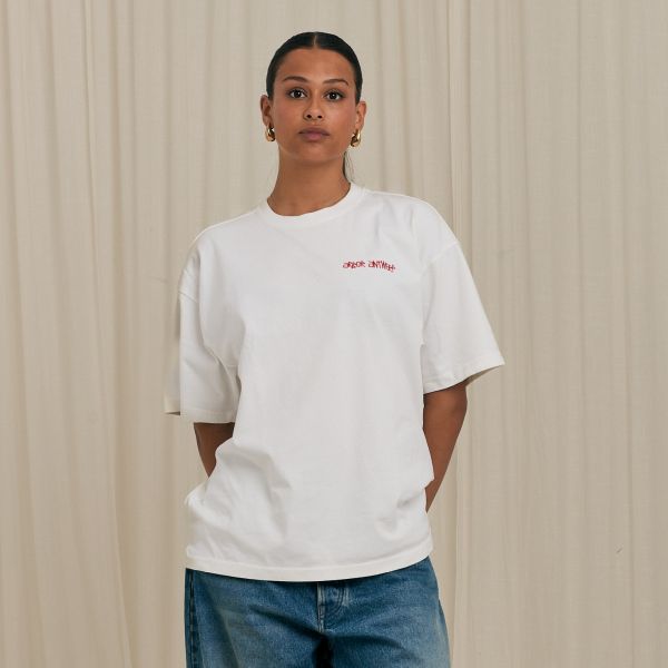 Arbor Antwerp Red Triple Hearts T-shirt Wit