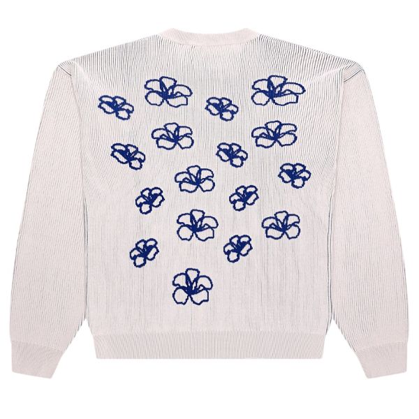Arbor Antwerp Ribbed Flower Knit Sweater Beige
