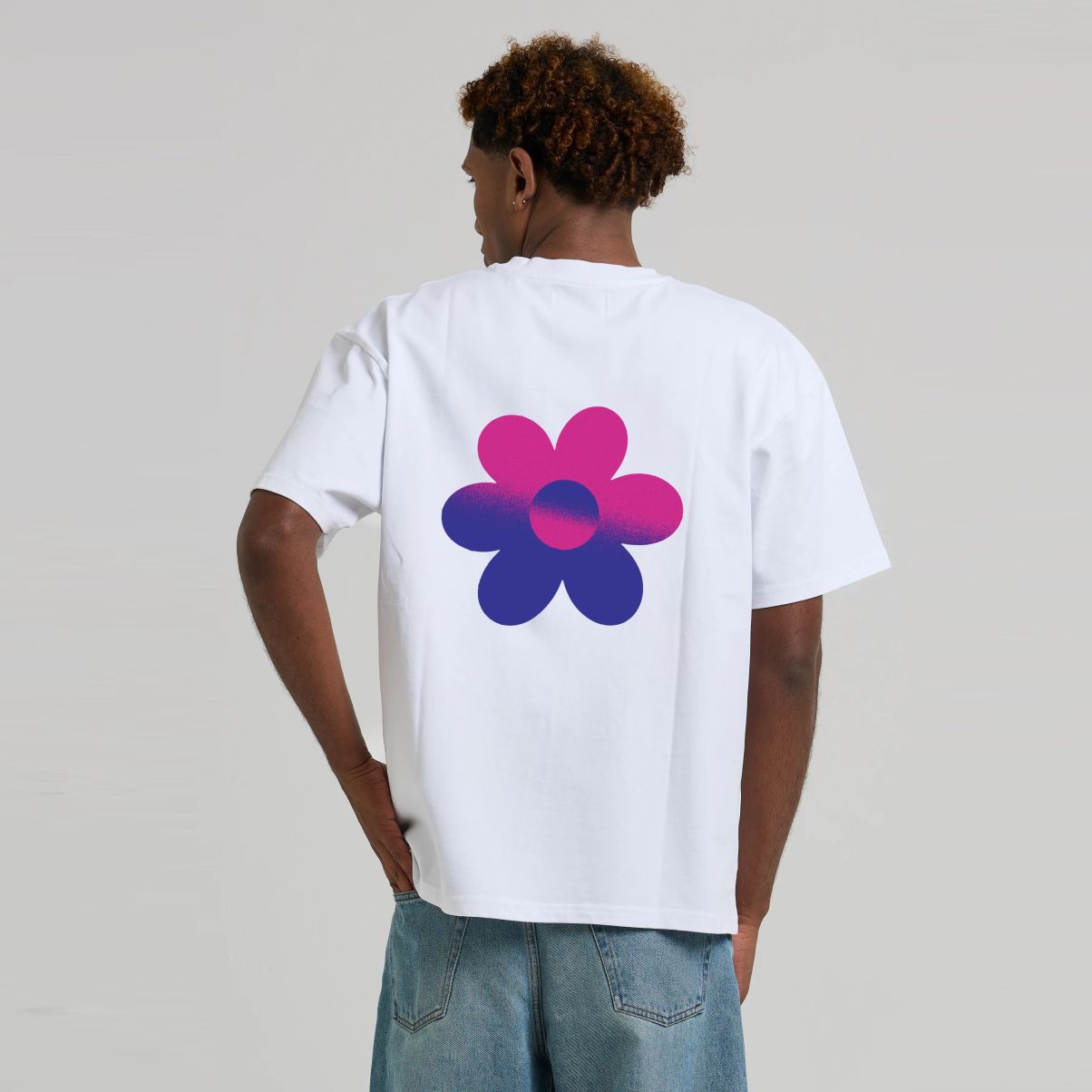 Arbor Antwerp Two-Tone Flower T-shirt Wit