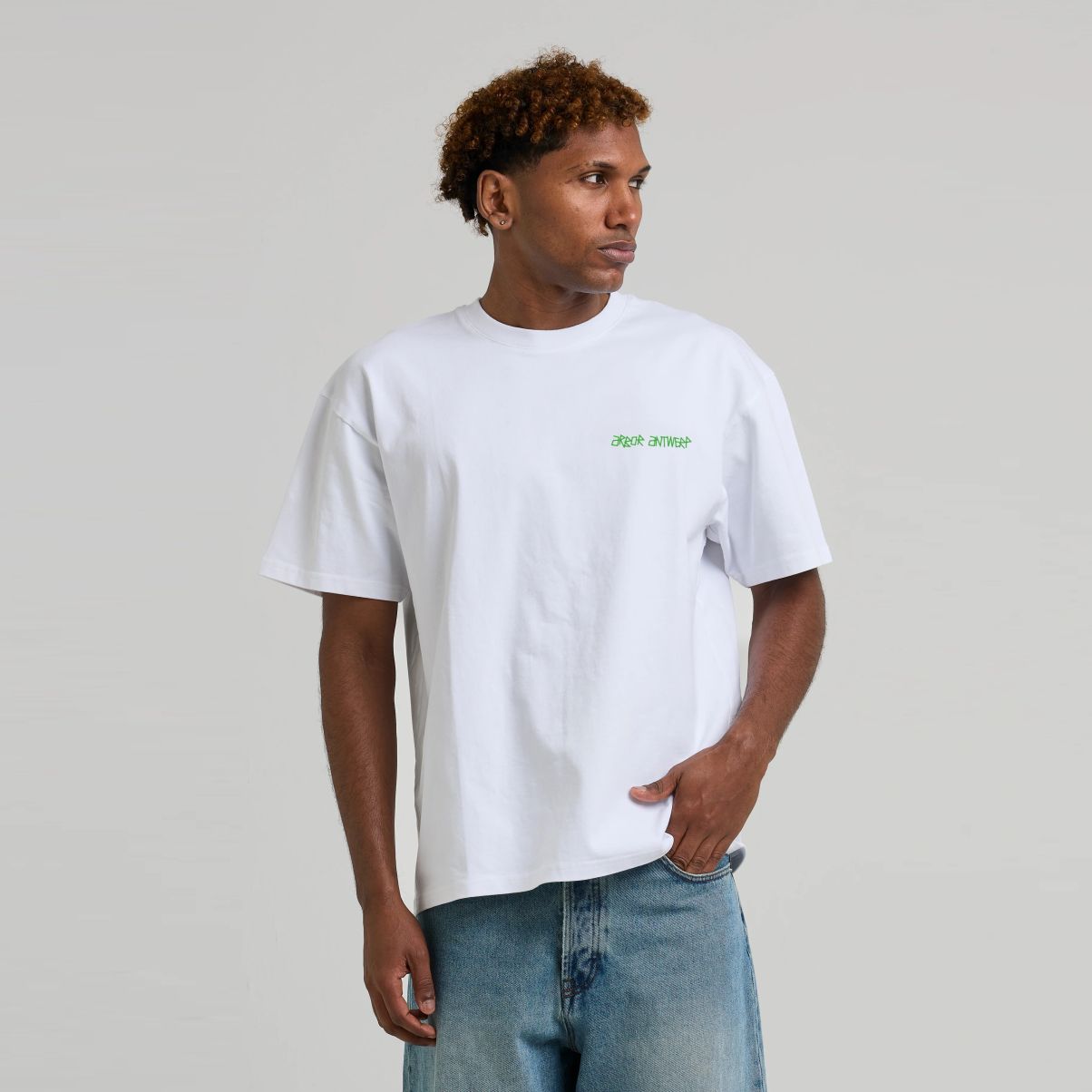 Arbor Antwerp Two-Tone Flower T-shirt Wit