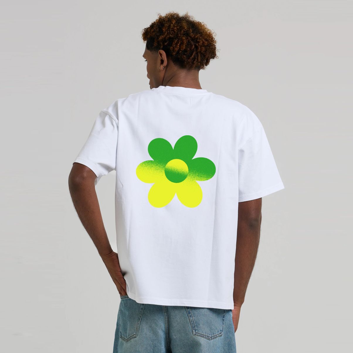 Arbor Antwerp Two-Tone Flower T-shirt Wit