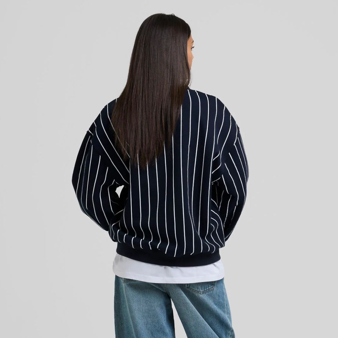 Arbor Antwerp Vertical Lines Sweater Navy
