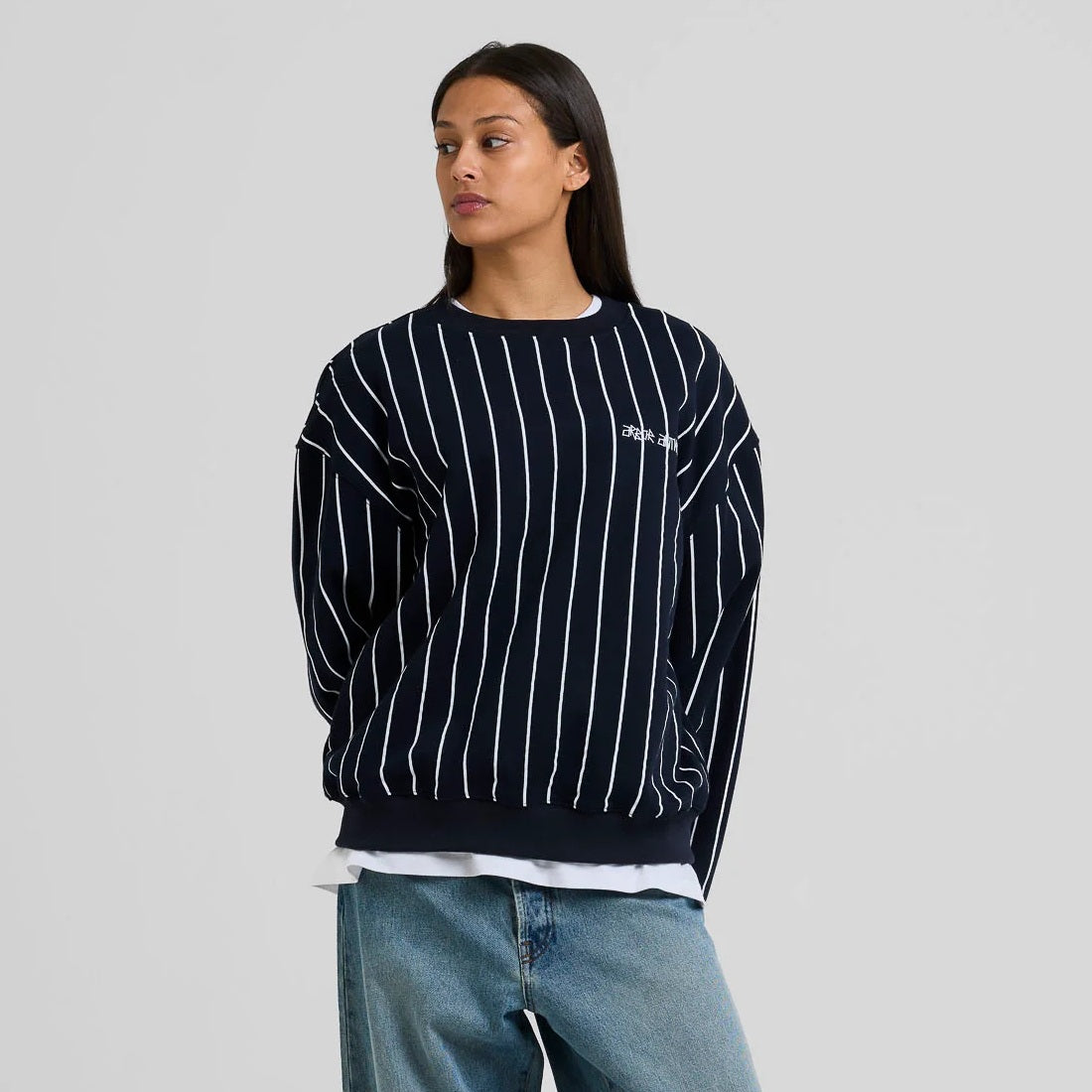 Arbor Antwerp Vertical Lines Sweater Navy