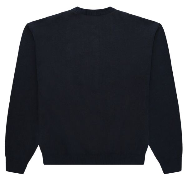 Arbor Antwerp Yellow Logo Knit Sweater Navy