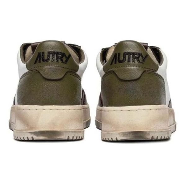 Autry Super Vintage Medalist Low Sneaker Wit/Bruin/Groen