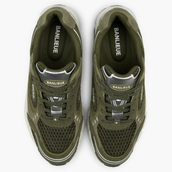 Banlieue The Runner + Suede Sneaker Donker Groen