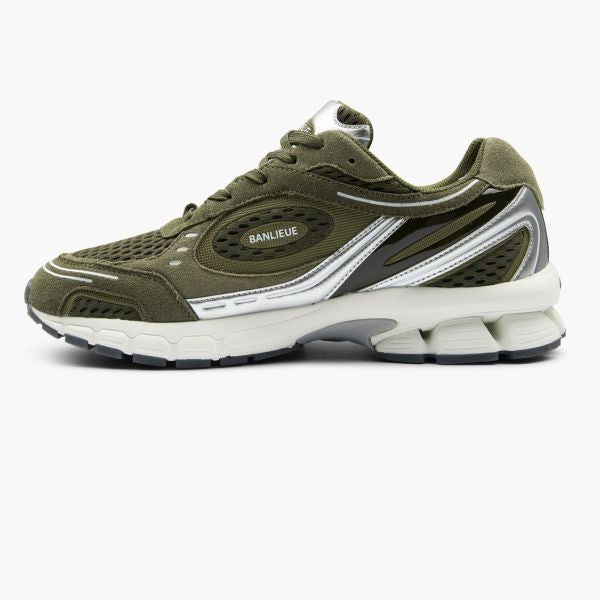 Banlieue The Runner + Suede Sneaker Donker Groen