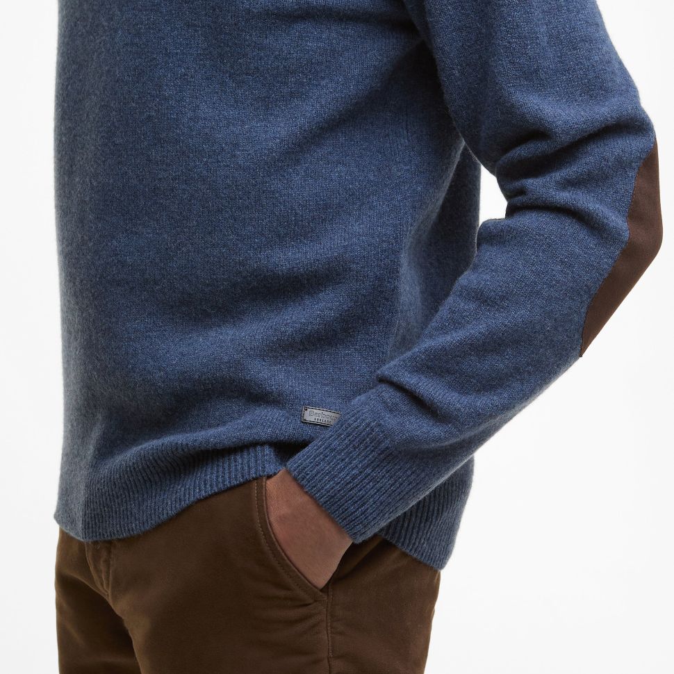 Barbour Essential Patch Half Zip Sweater Donker Blauw