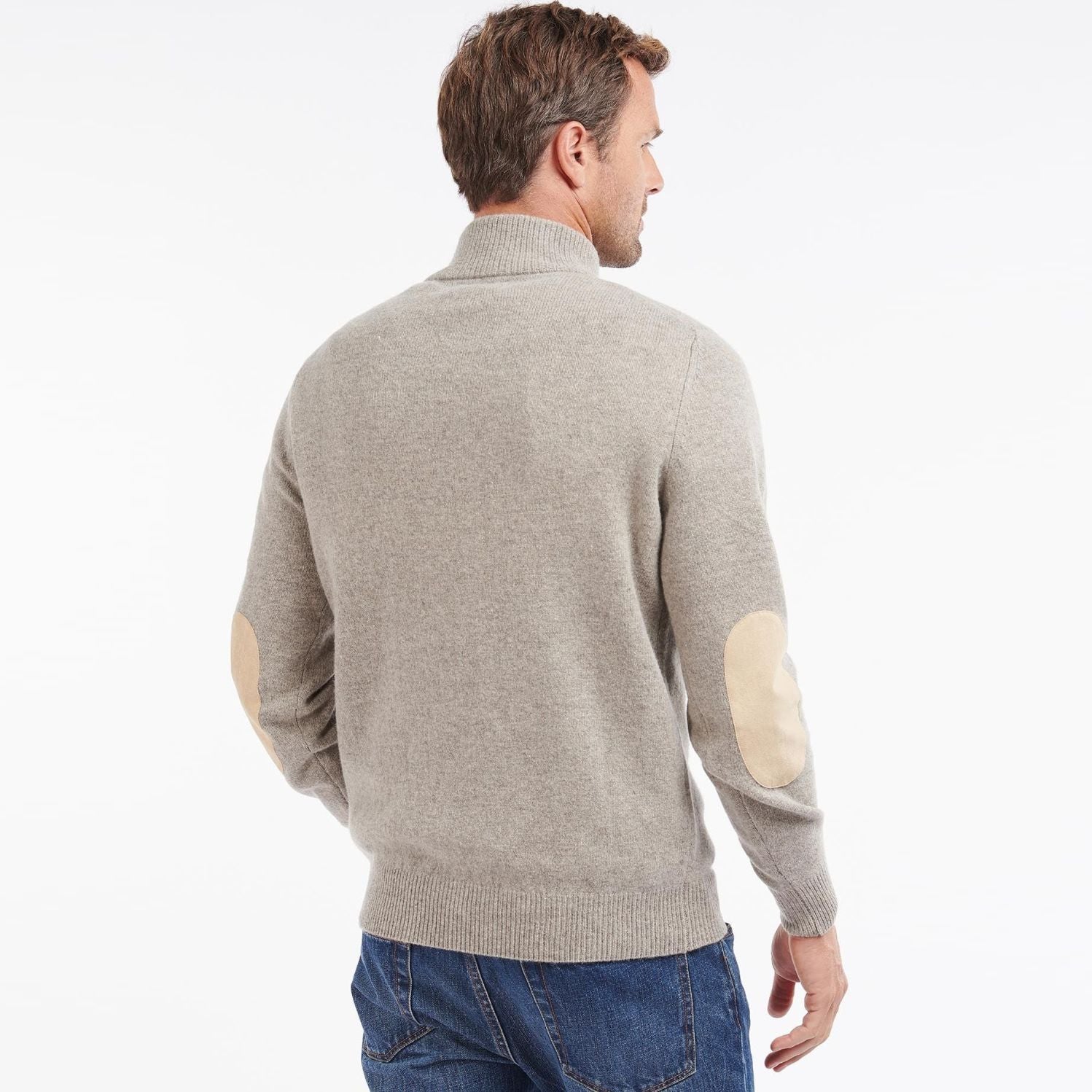 Barbour Essential Patch Half Zip Sweater Grijs