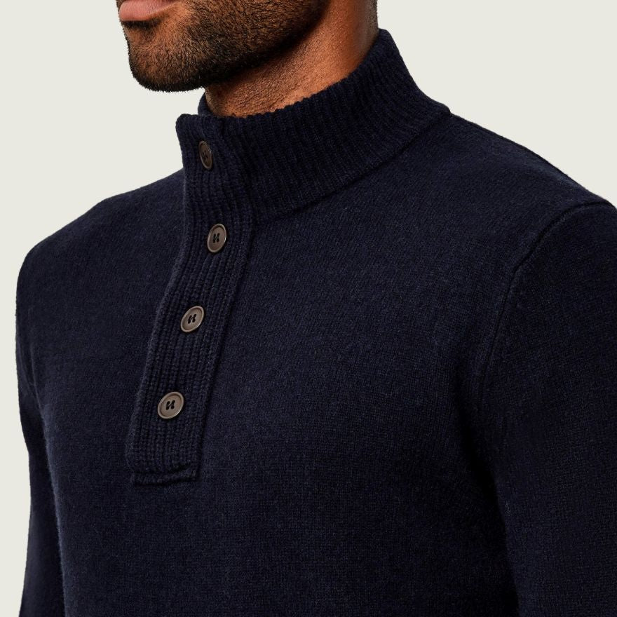 Barbour Essential Patch Half Zip Sweater Navy