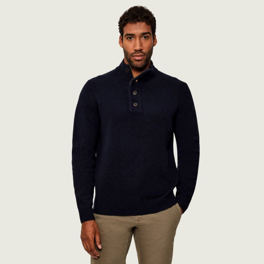 Barbour Essential Patch Half Zip Sweater Navy
