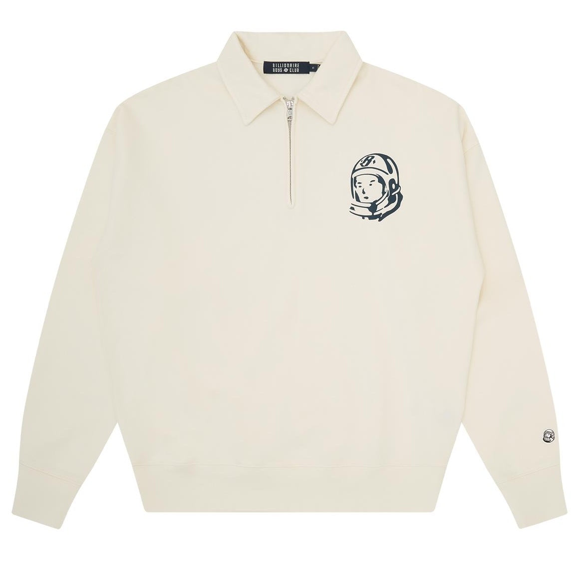 Billionaire Boys Club Arch Logo Washed Quarter Zip Sweater Off White