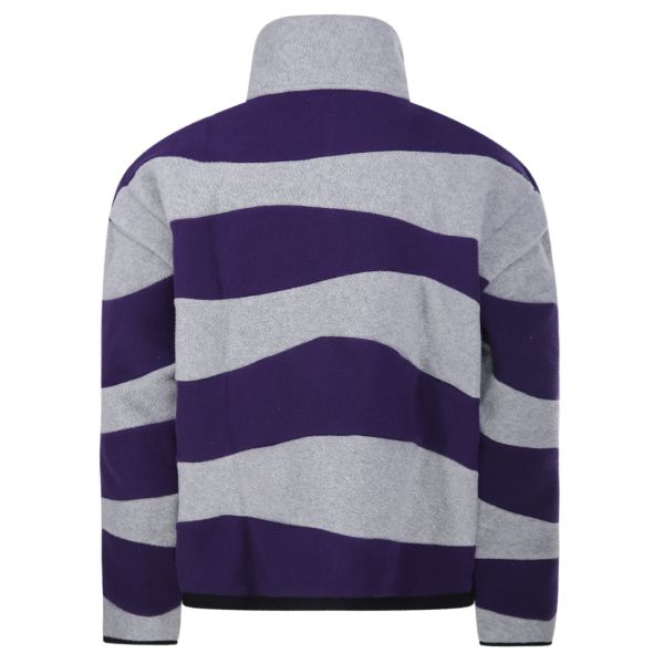 Bonsai Oversized Intarsio Half Zip Sweater Paars/Grijs
