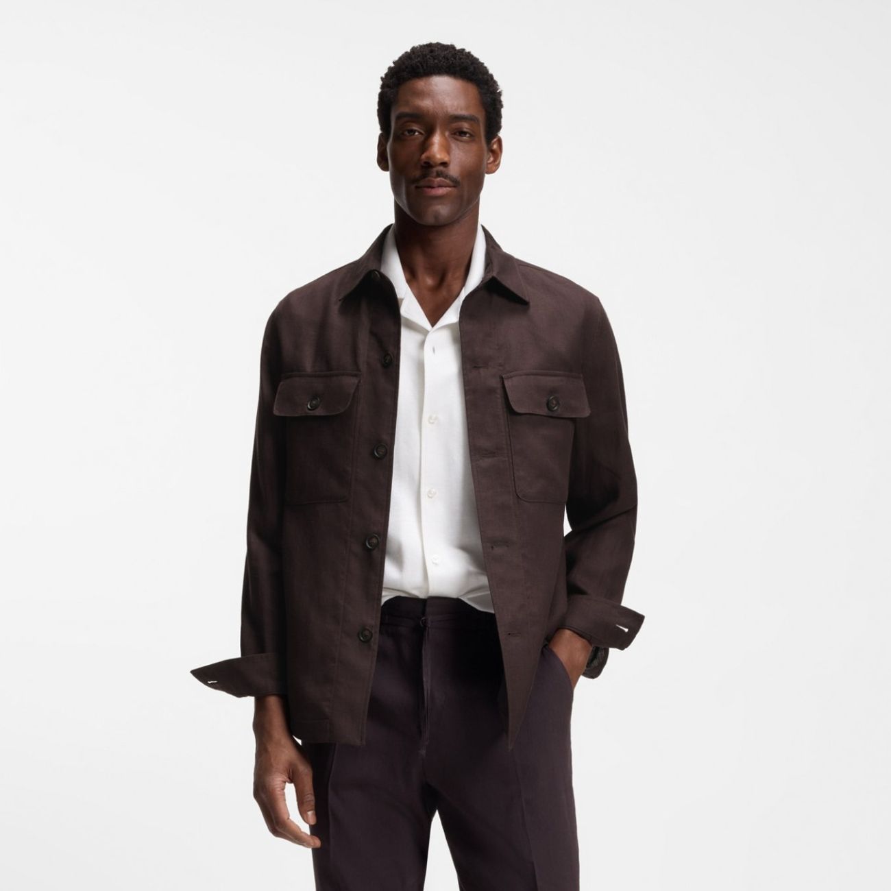 Boss Carper Overshirt Bruin