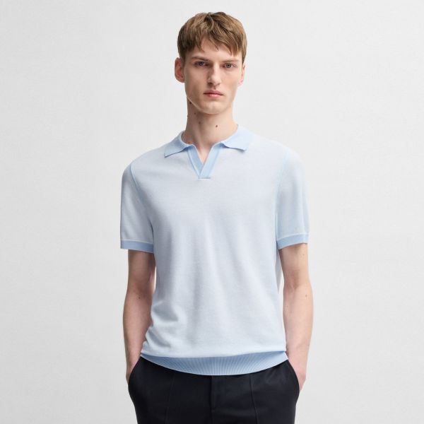 Boss Jianluca Knitted Polo Licht Blauw