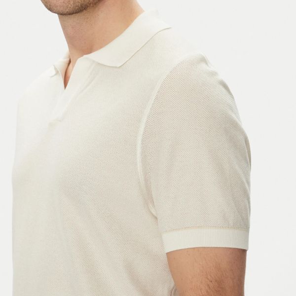 Boss Jianluca Knitted Polo Off White