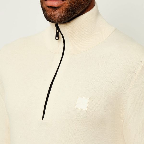 Boss Kanobix Zip Mock Sweater Beige