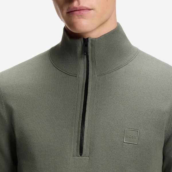 Boss Kanobix Zip Mock Sweater Antraciet