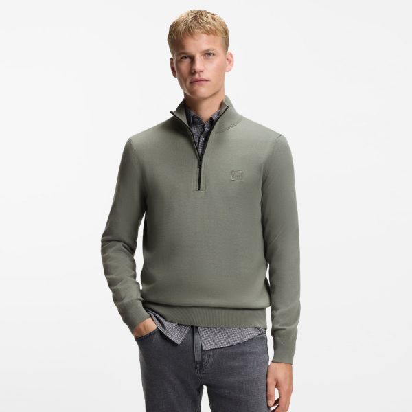 Boss Kanobix Zip Mock Sweater Antraciet