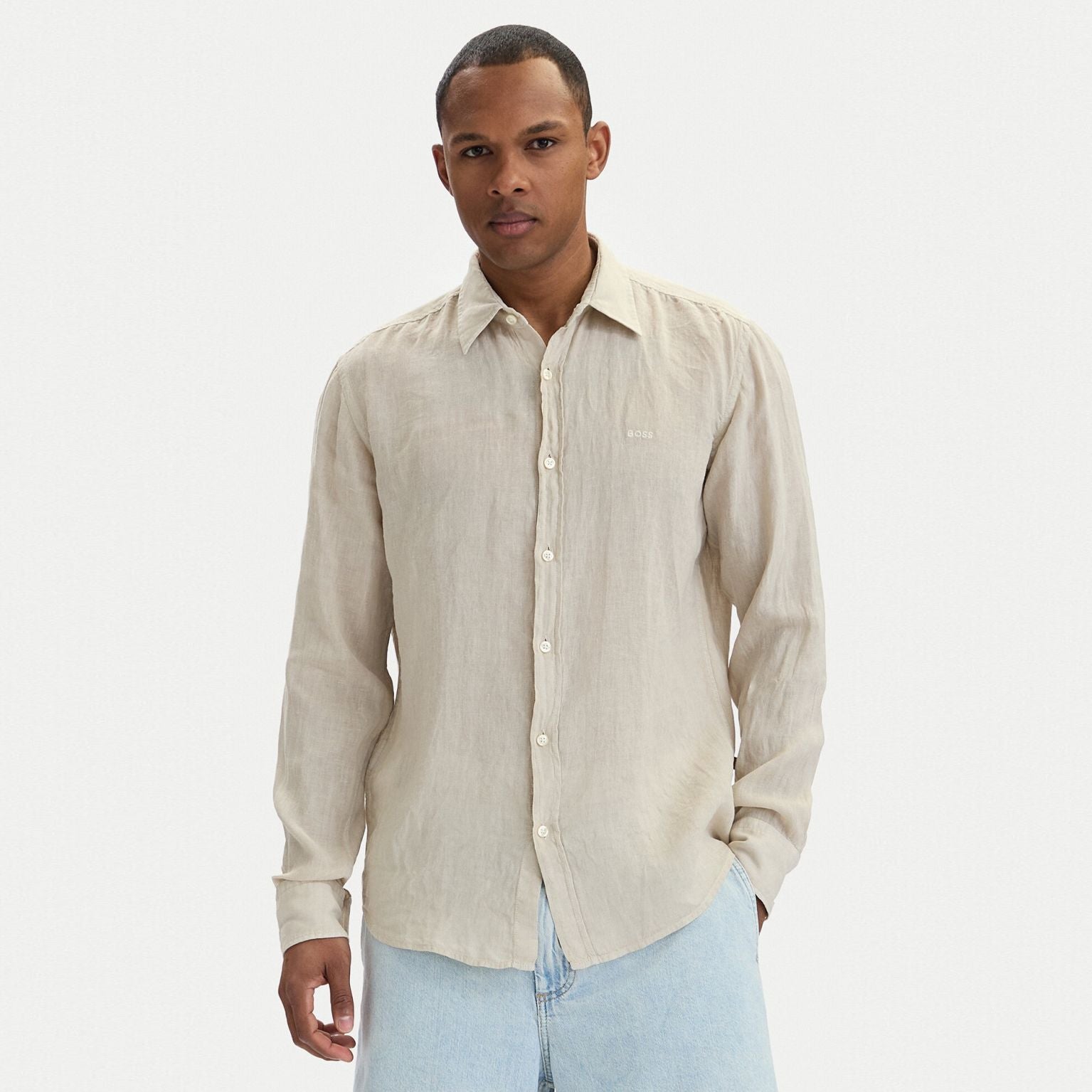 Boss Relegant Overhemd Beige