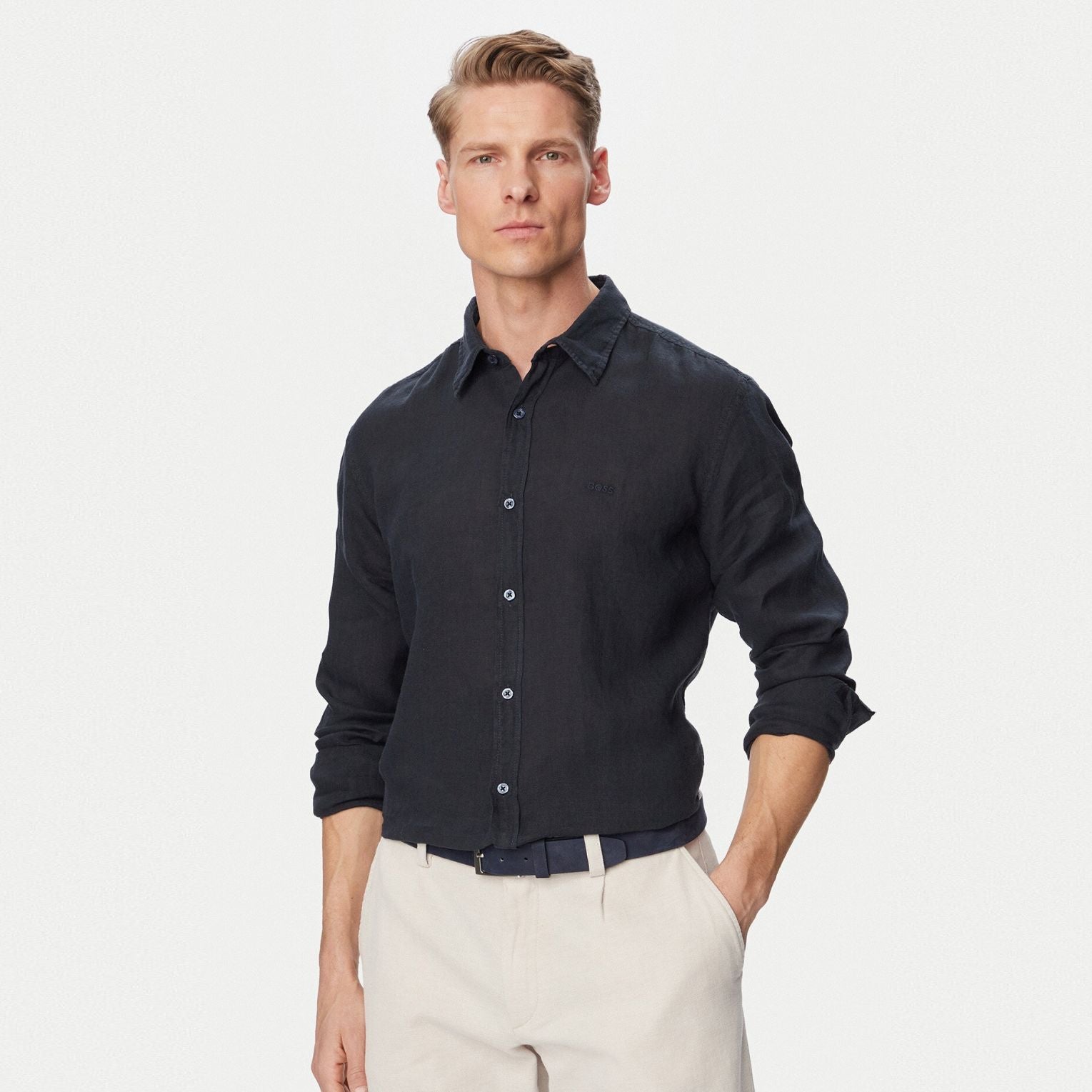 Boss Relegant Overhemd Navy