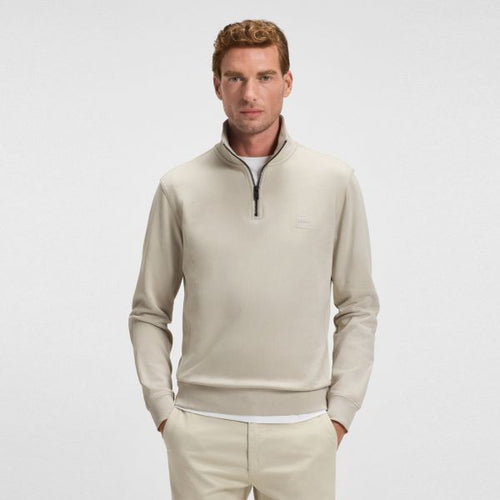 Boss Zetrust Half Zip Sweater Beige