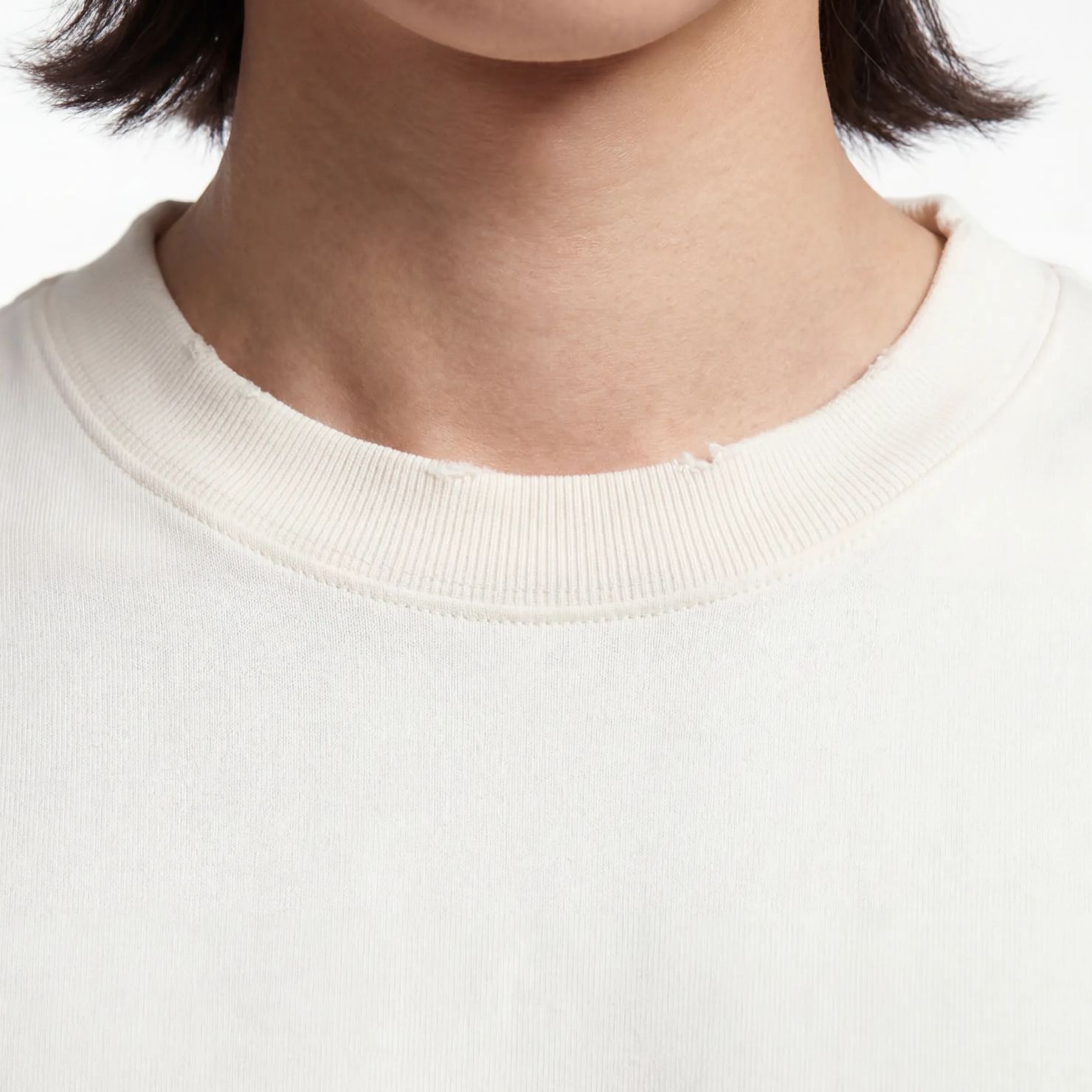 Bram’s Fruit Distressed Script Logo Longsleeve T-shirt Off White