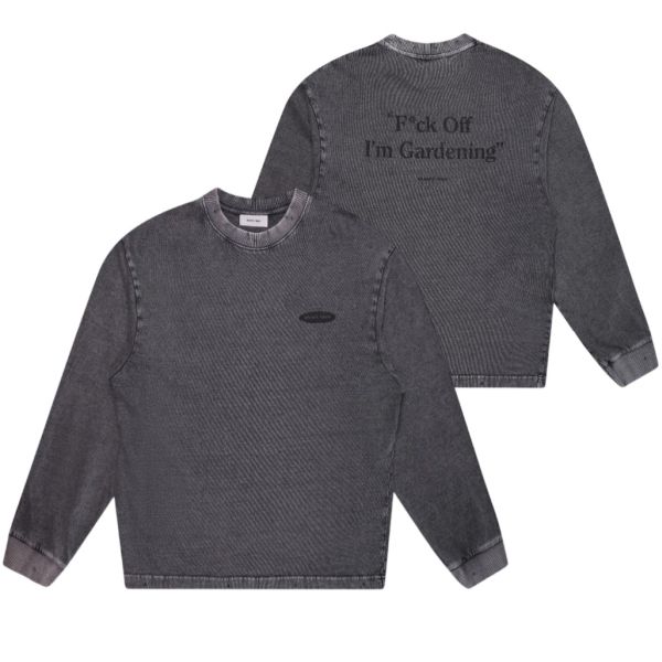 Bram’s Fruit Gardening Distressed Longsleeve T-shirt Antraciet